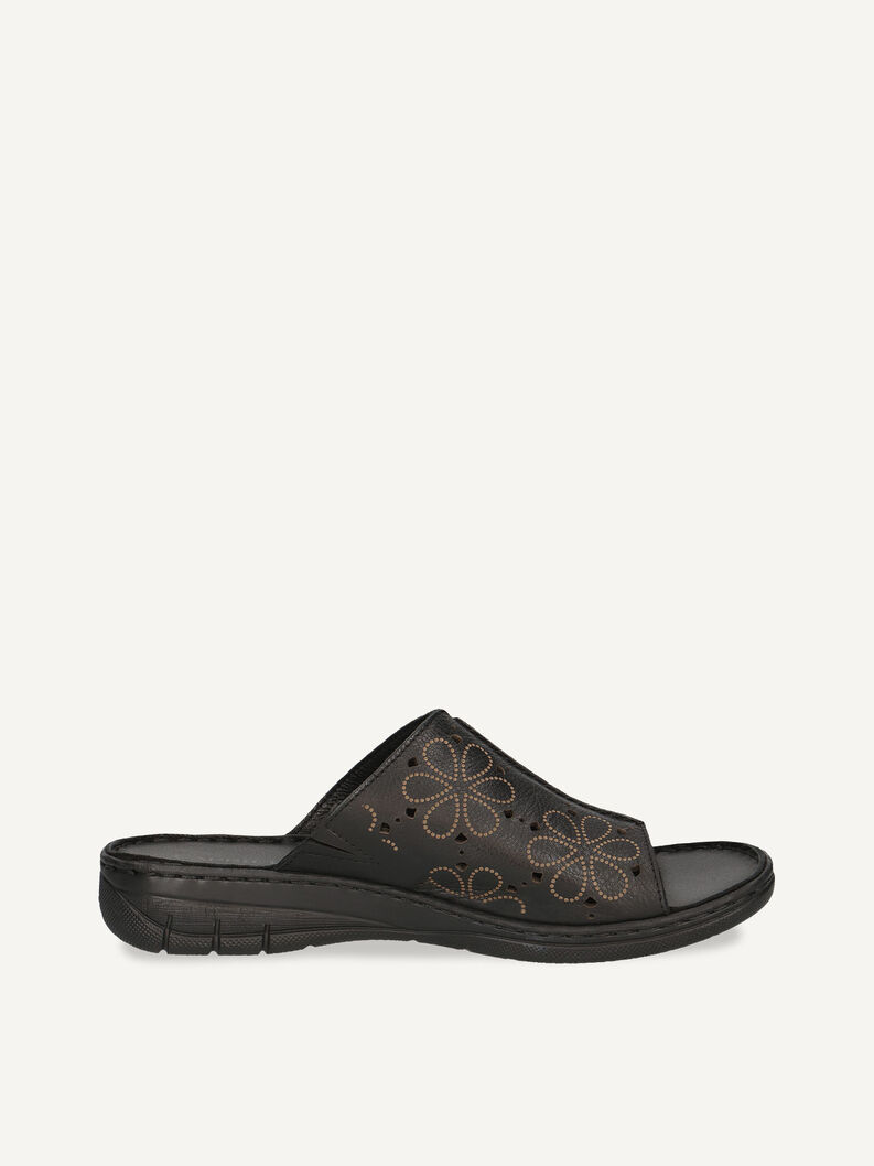 Lederpantolette - schwarz, BLACK NAPPA, hi-res