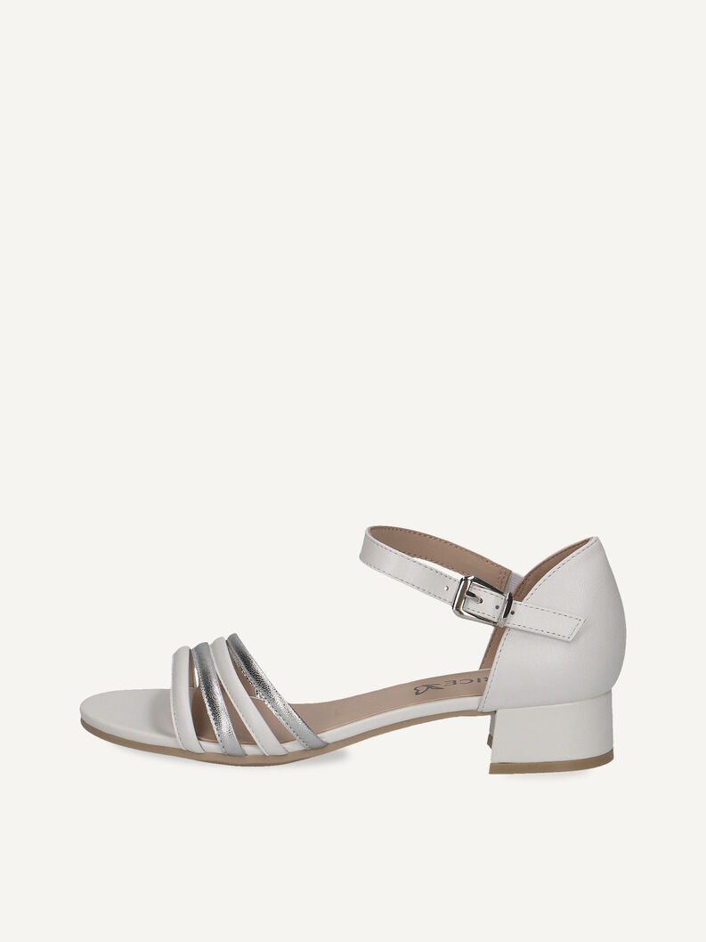 Ledersandale - weiß, WHITE/SILVER, hi-res