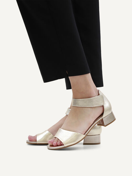 Heeled sandal, PLATIN METAL., hi-res