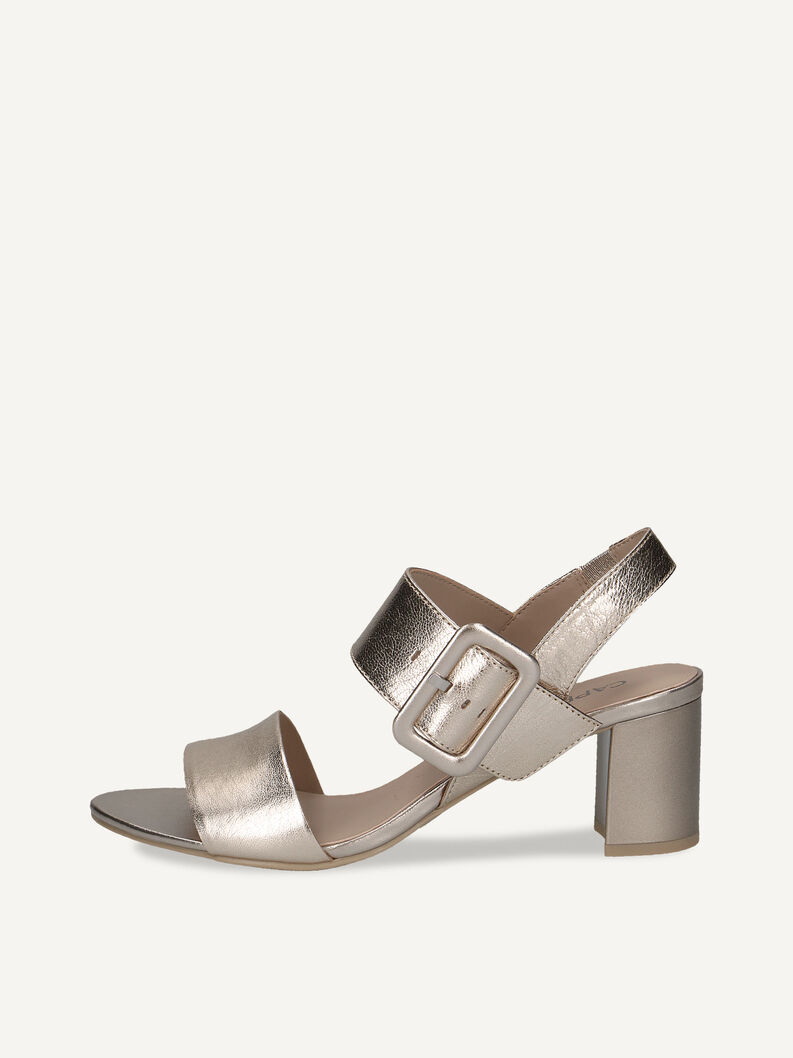 Ledersandalette - metallic, PLATIN METAL., hi-res