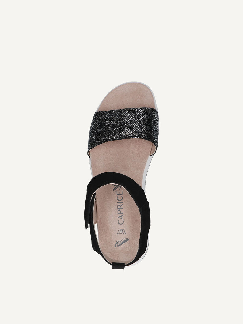 Ledersandale - schwarz, BLACK COMB, hi-res