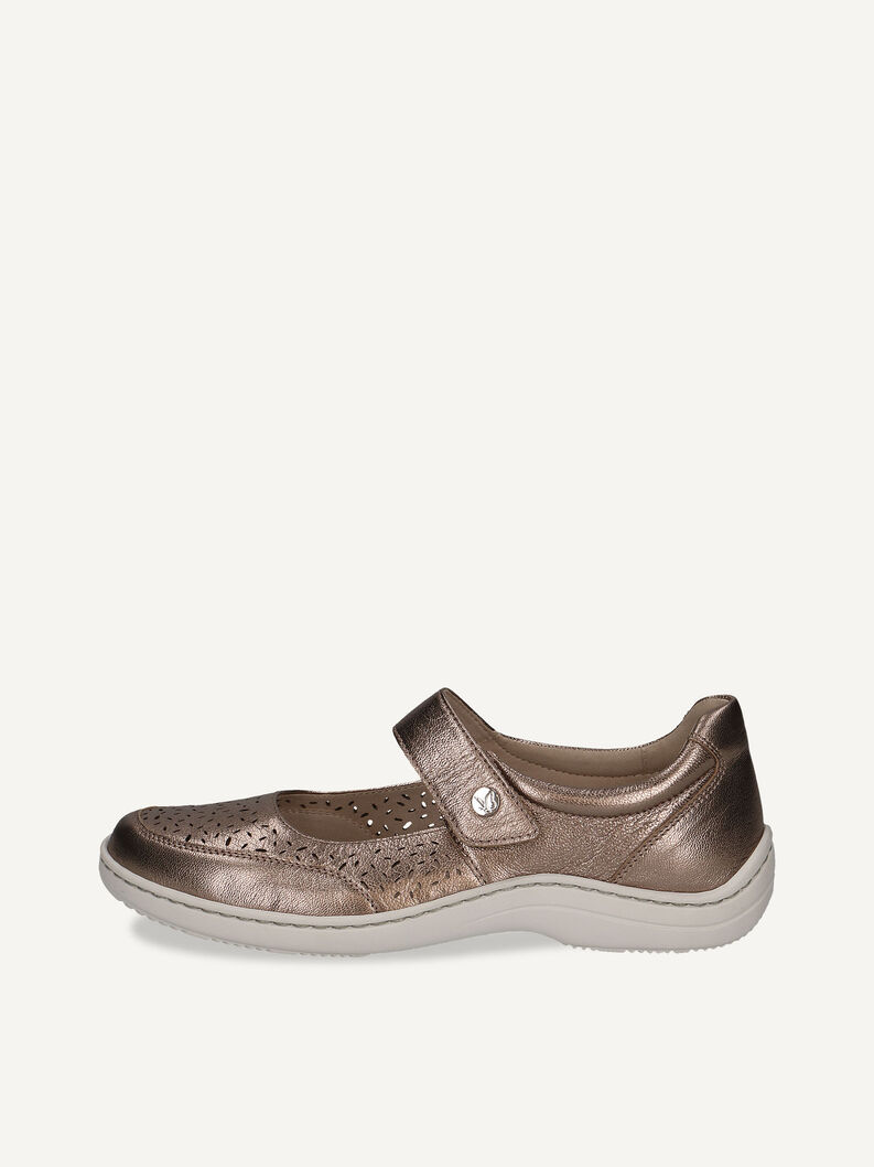 Lederballerina - braun, TAUPE METALLIC, hi-res
