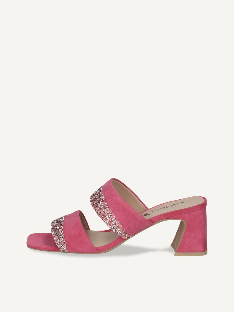 Lederpantolette - pink, FUCHSIA SUEDE, hi-res