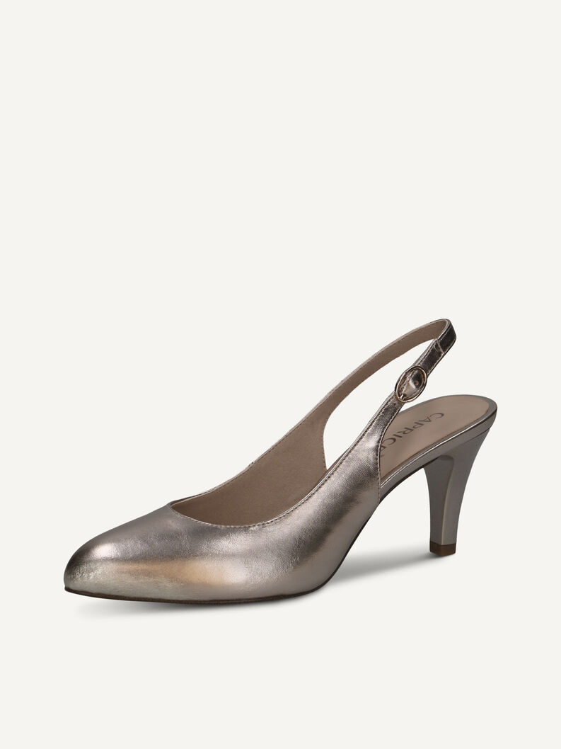 Slingpumps, TAUPE METALLIC, hi-res