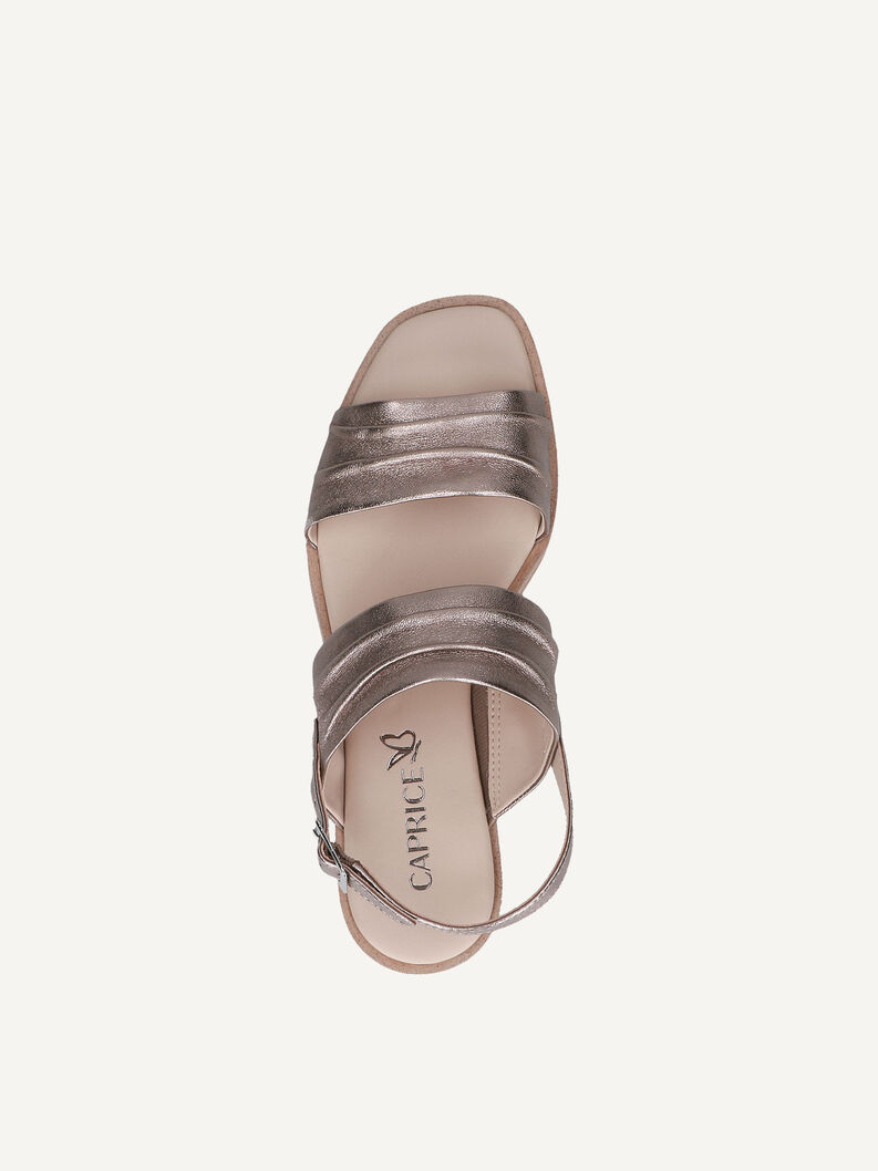 Ledersandale - braun, TAUPE METALLIC, hi-res