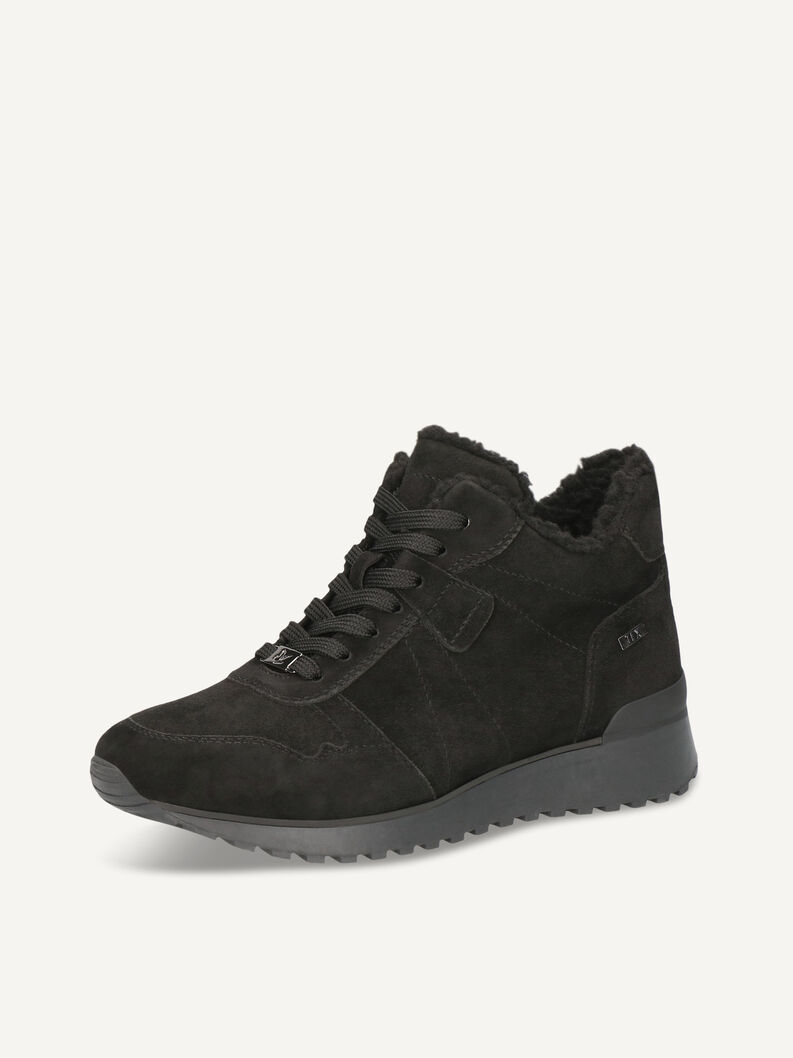 Lederstiefelette - schwarz Warmfutter, BLACK SUEDE, hi-res