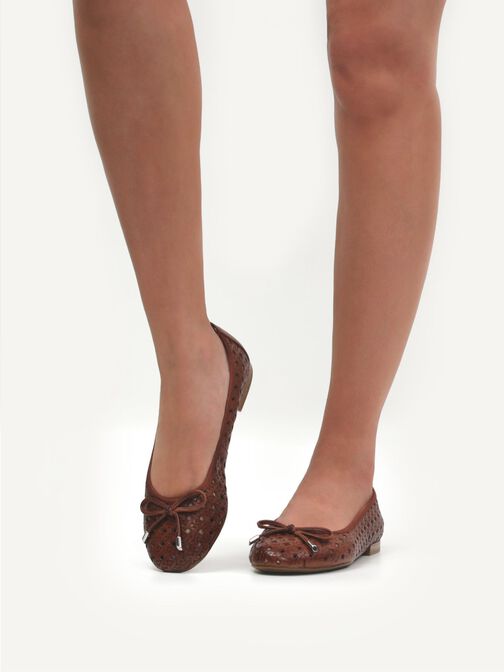 Ballerine, COGNAC NAPPA, hi-res