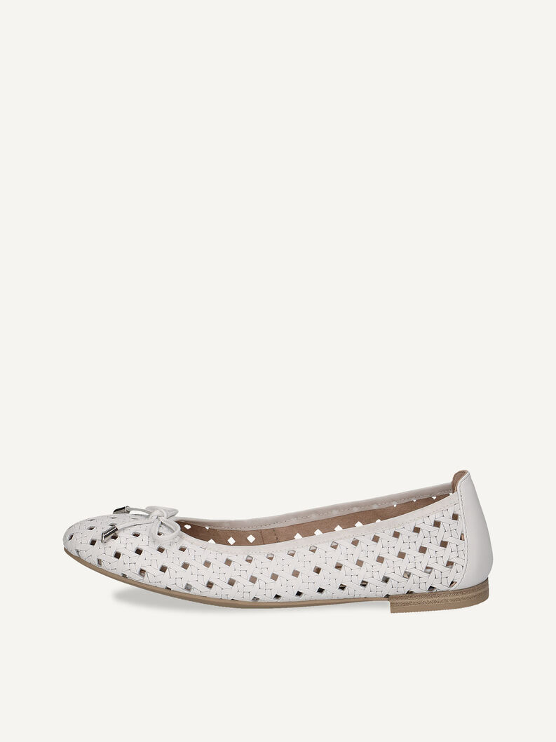 Lederballerina - weiß, WHITE NAPPA, hi-res