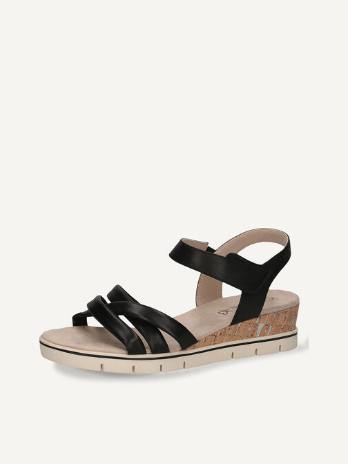 Sandale à talon en cuir - noir, BLACK NAPPA, hi-res