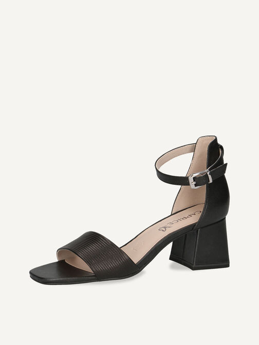 Ledersandalette - schwarz, BLACK COMB, hi-res