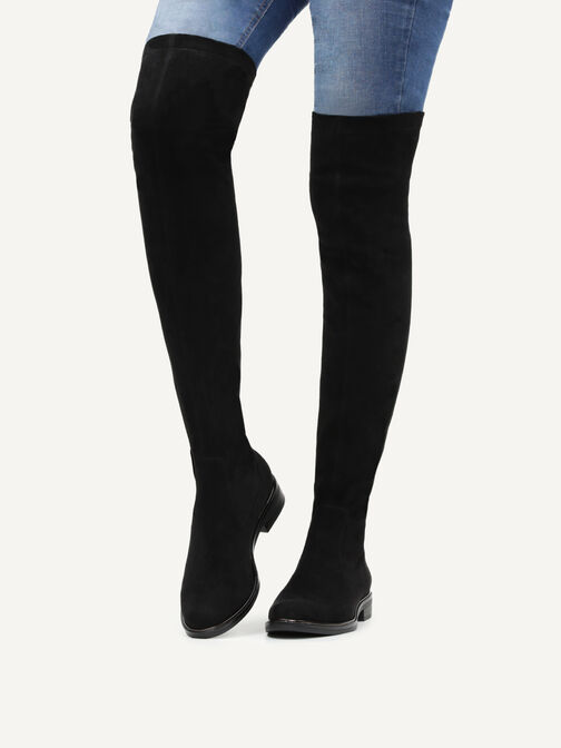 Overknee - schwarz, BLACK STRETCH, hi-res