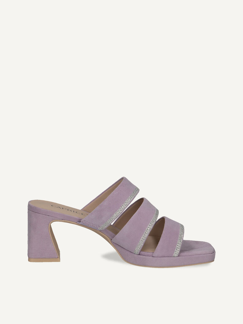 Lederpantolette - lila, LAVENDER SUEDE, hi-res