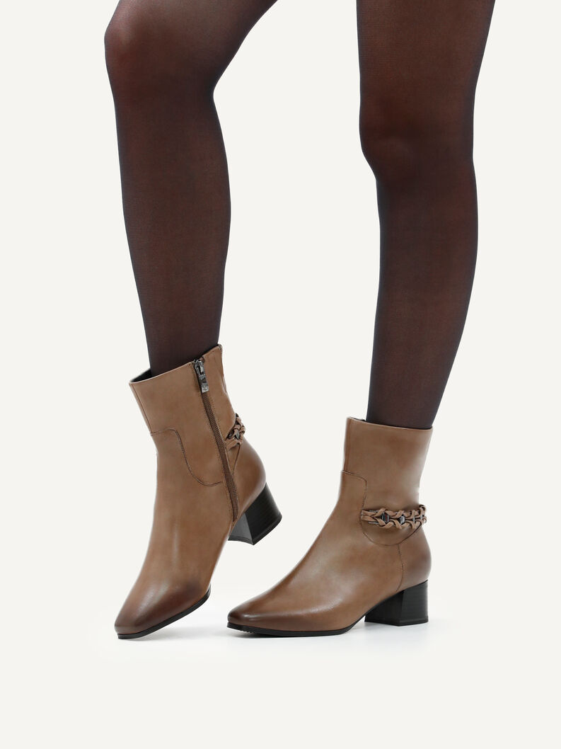 Lederstiefelette - braun, TAUPE NAPPA, hi-res