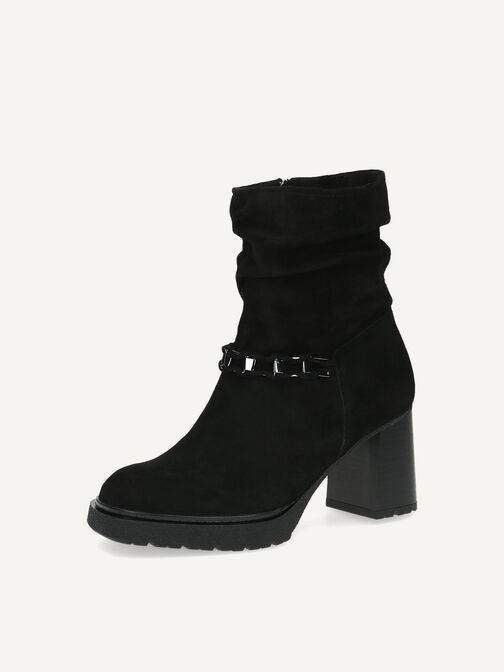 Lederstiefelette - schwarz, BLACK SUEDE, hi-res