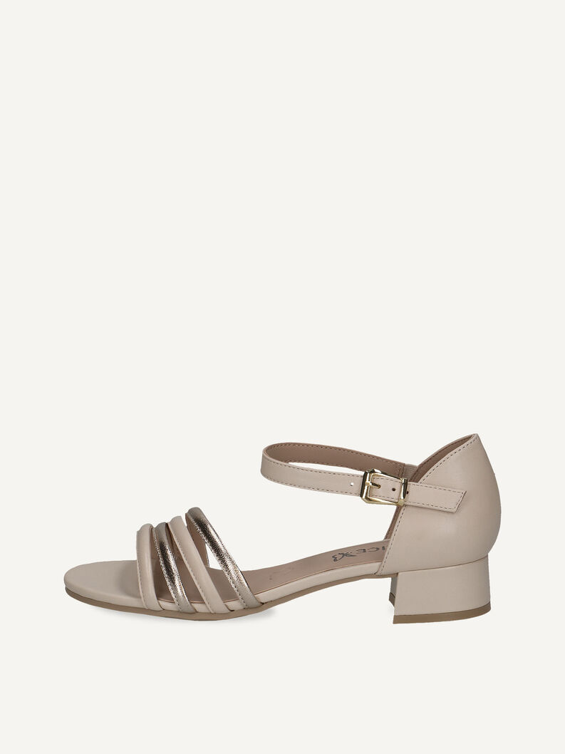 Ledersandale - beige, CREAM/GOLD, hi-res