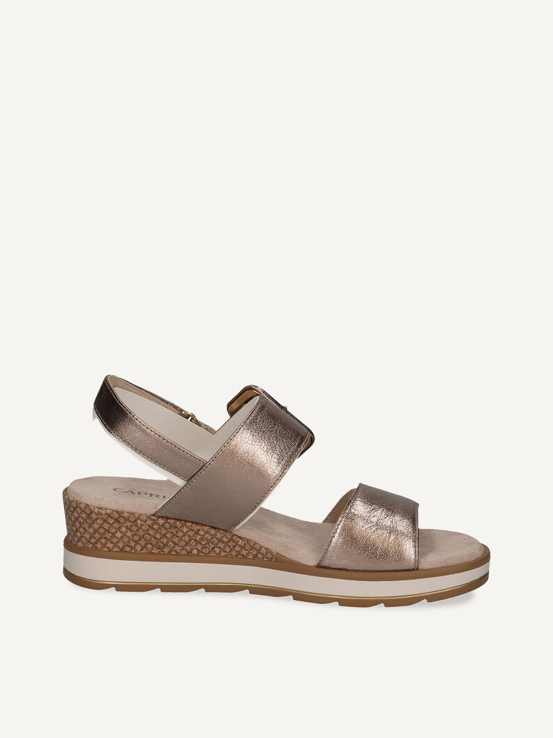 Ledersandalette - braun, TAUPE METALLIC, hi-res