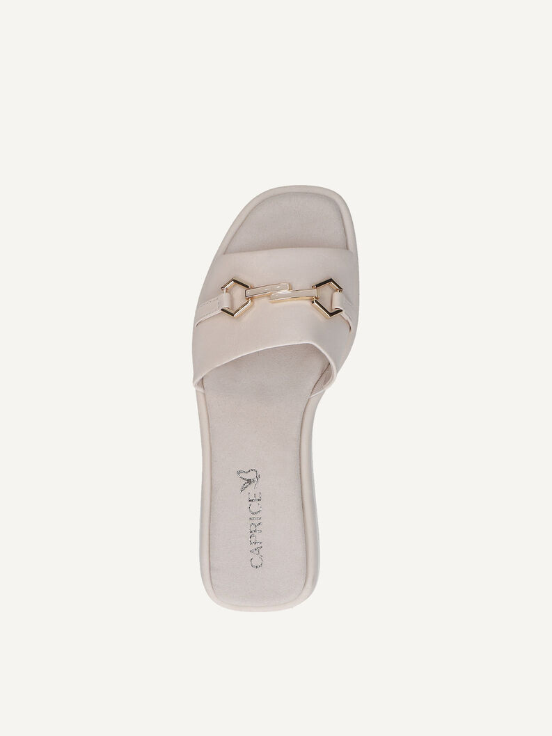 Lederpantolette - beige, CREAM PERLATO, hi-res