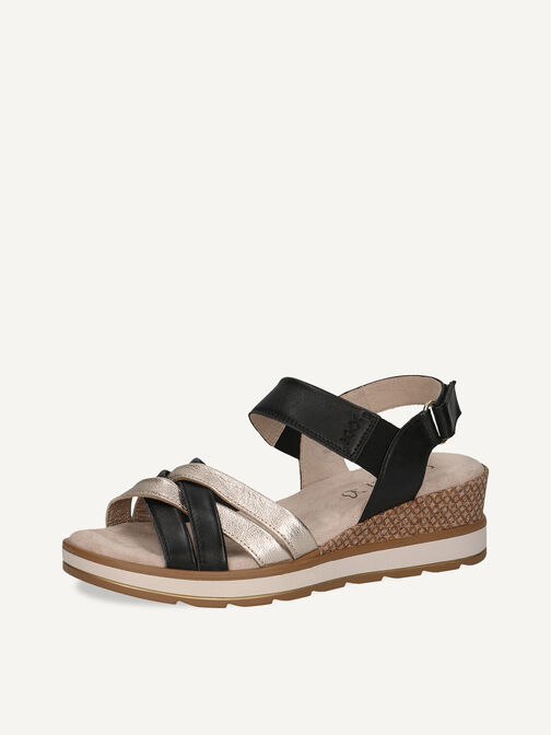 Ledersandalette - schwarz, BLACK COMB, hi-res