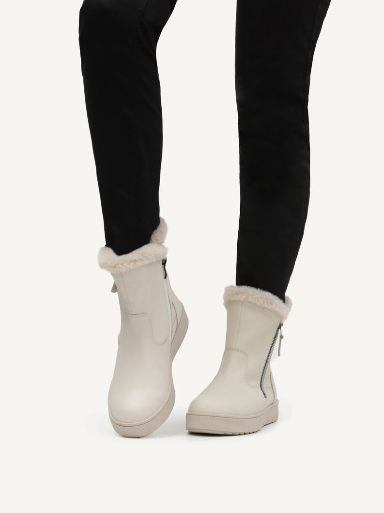 Lederstiefelette - beige Warmfutter, CREAM NAPPA, hi-res