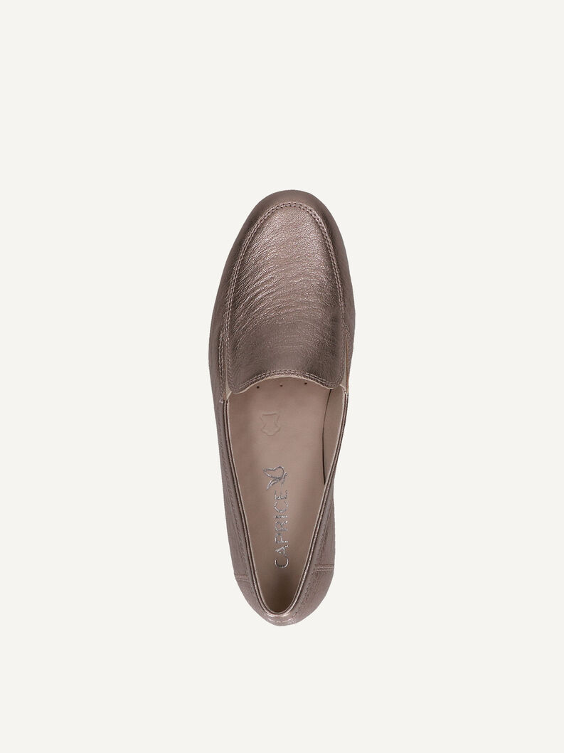 Lederslipper - braun, TAUPE METALLIC, hi-res