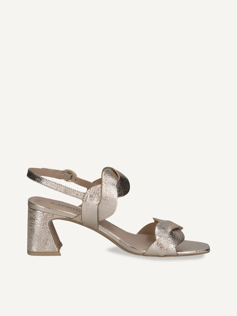 Ledersandalette - gold, LT.GOLD METAL., hi-res