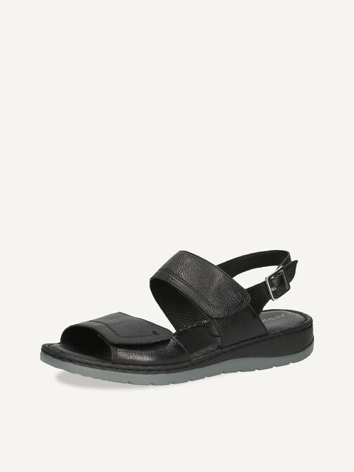 Sandale à talon en cuir - noir, BLACK NAPPA, hi-res