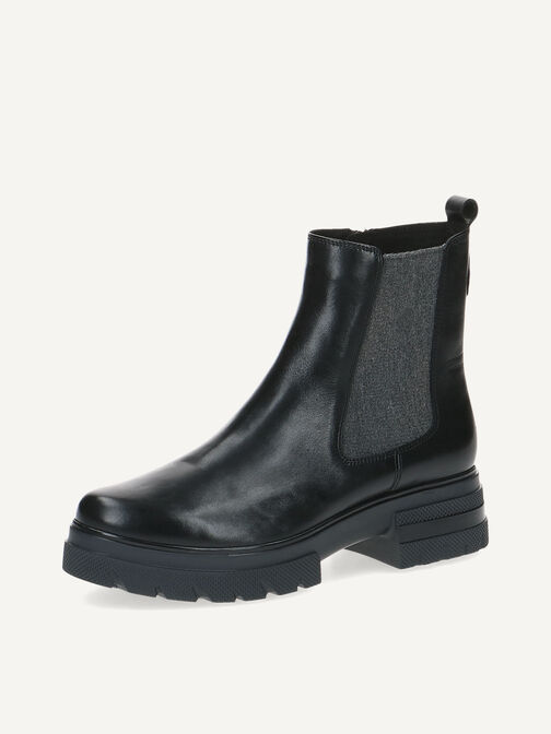 Lederstiefelette - schwarz, BLACK NAPPA, hi-res