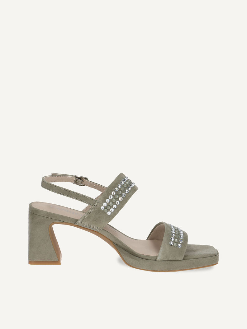 Ledersandalette - khaki, OLIVE SUEDE, hi-res