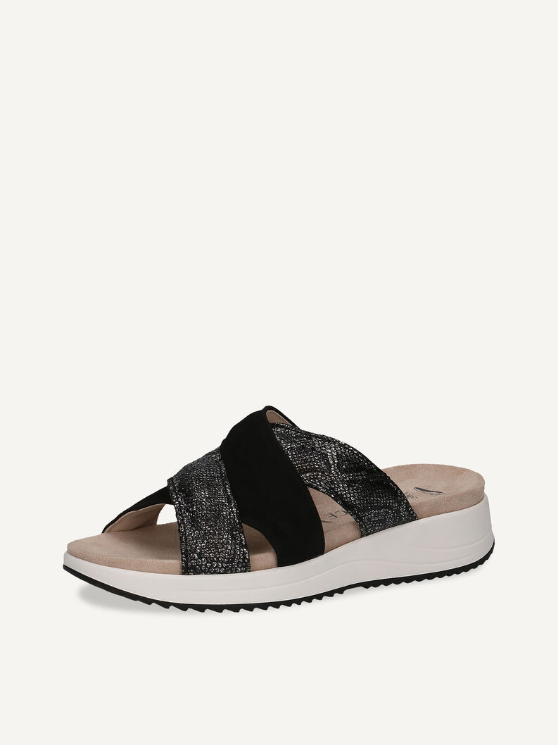 Lederpantolette - schwarz, BLACK COMB, hi-res