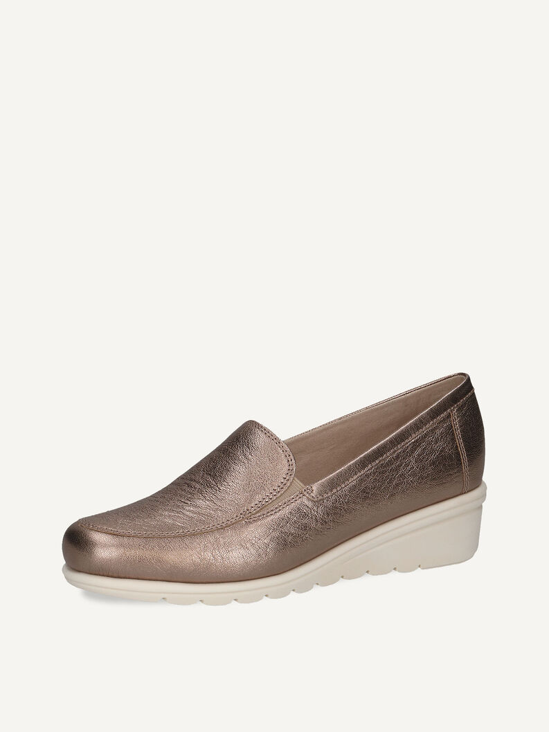 Lederslipper - braun, TAUPE METALLIC, hi-res