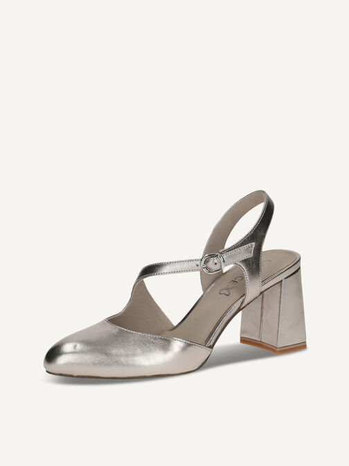Slingpumps, TAUPE METALLIC, hi-res