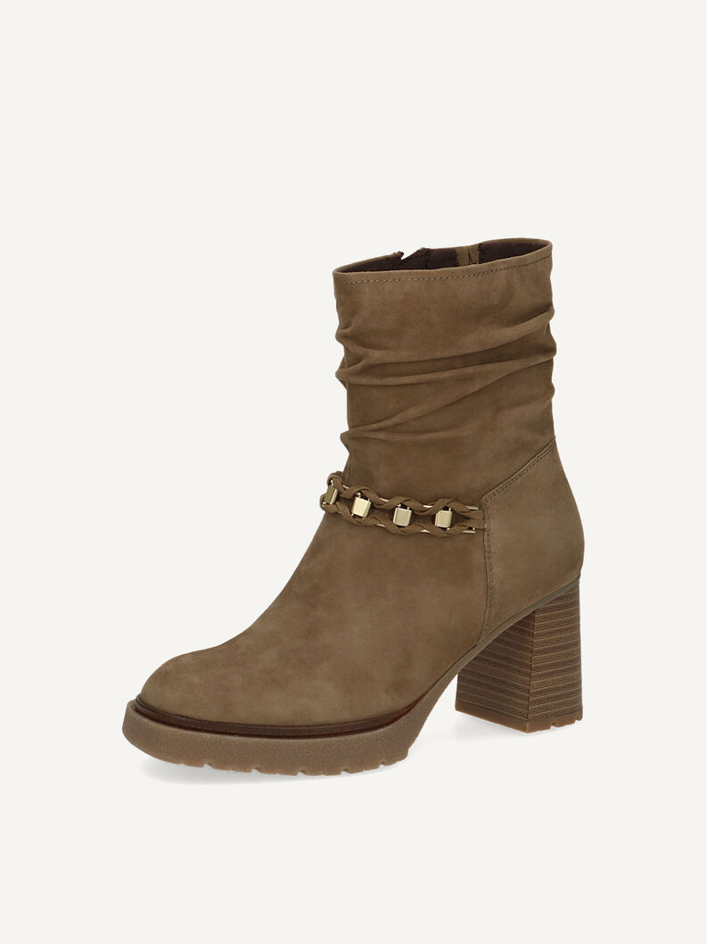 Lederstiefelette - khaki, OLIVE SUEDE, hi-res