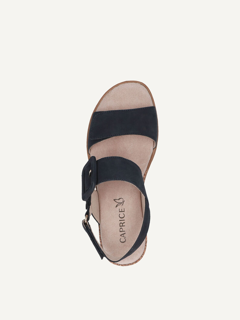 Ledersandalette - blau, OCEAN NUBUC, hi-res