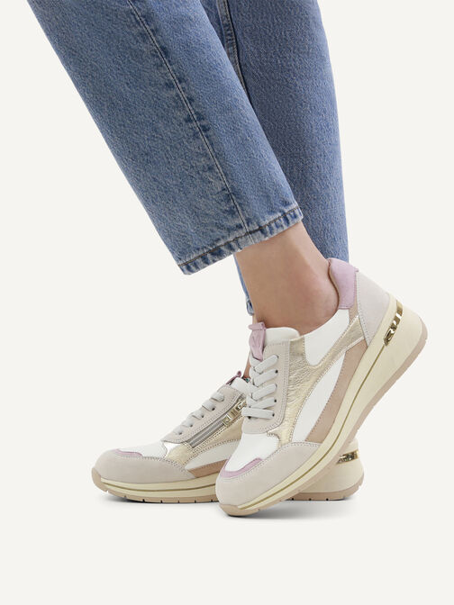 Sneaker, WHITE/LT GOLD, hi-res
