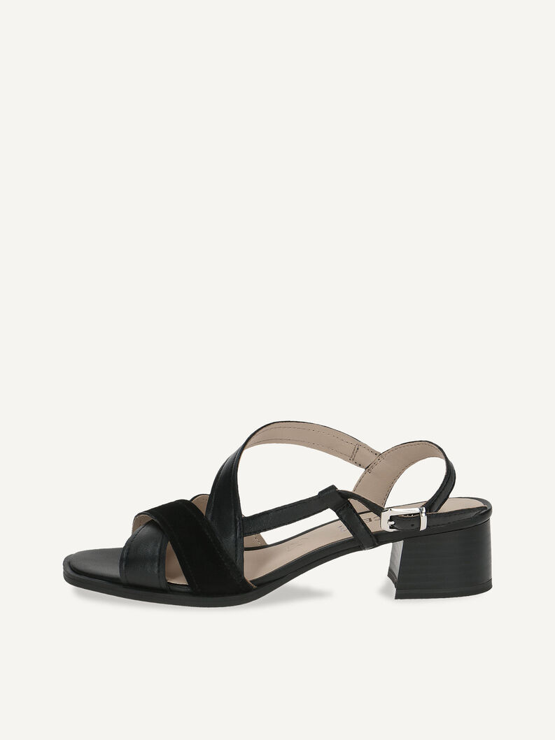 Ledersandalette - schwarz, BLACK COMB, hi-res