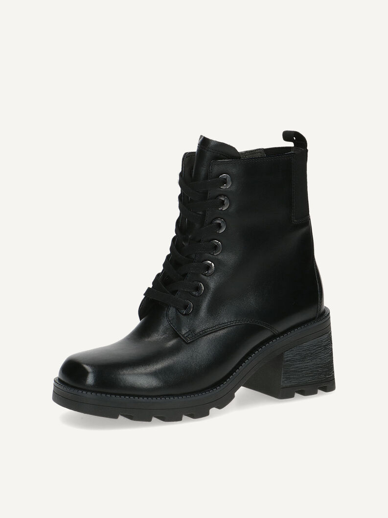 Lederstiefelette - schwarz Warmfutter, BLACK NAPPA, hi-res