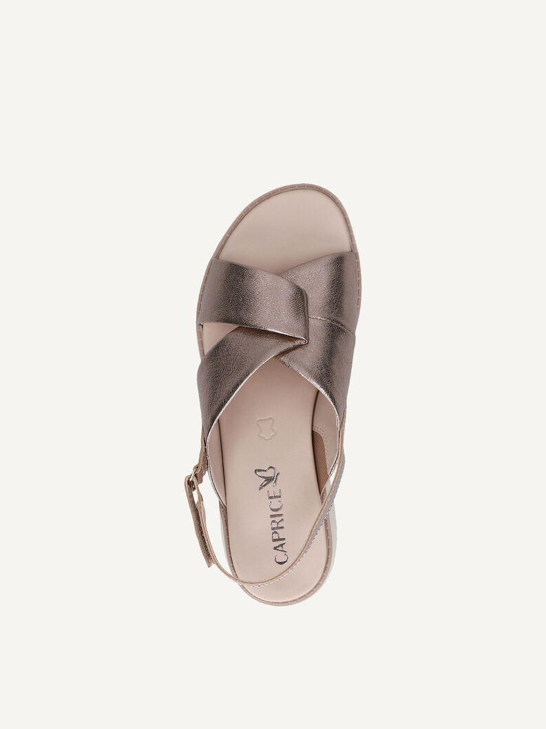 Ledersandale - braun, TAUPE METALLIC, hi-res