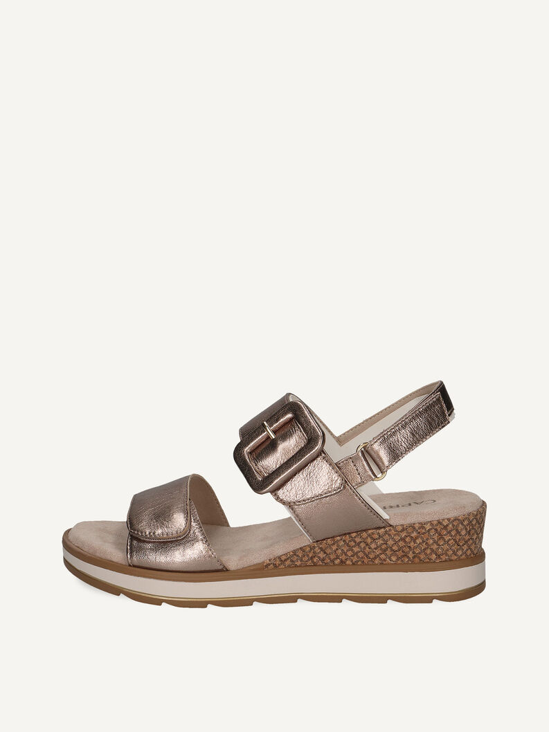 Ledersandalette - braun, TAUPE METALLIC, hi-res