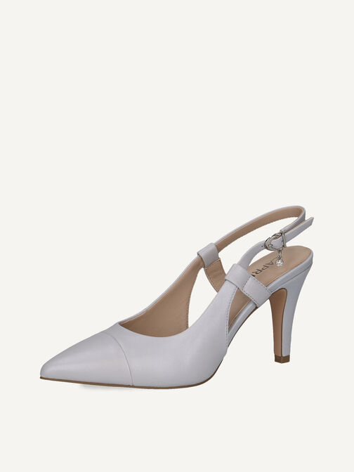 Escarpin en cuir - bleu, LT.BLUE PERL, hi-res