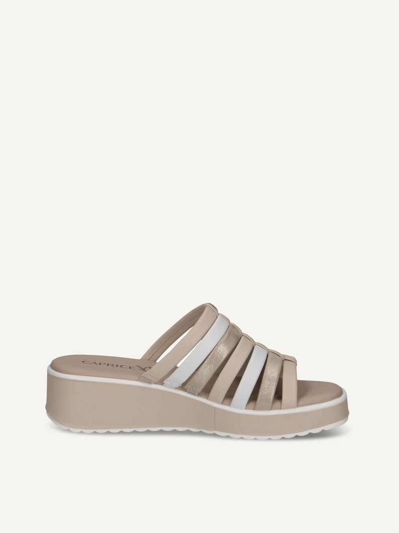 Pantolette, WHITE/LT GOLD, hi-res