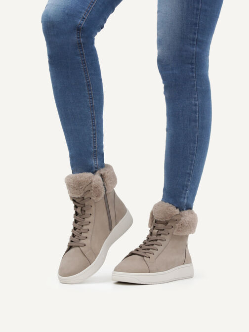 Lederstiefelette - braun Warmfutter, MUD NUBUC, hi-res