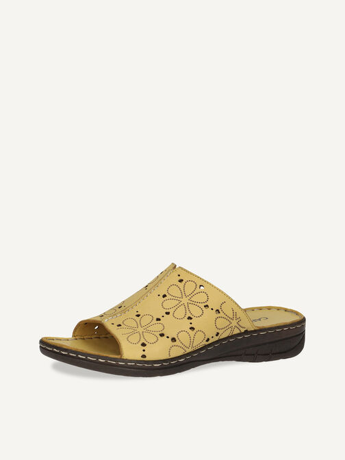 Lederpantolette - gelb, YELLOW NAPPA, hi-res