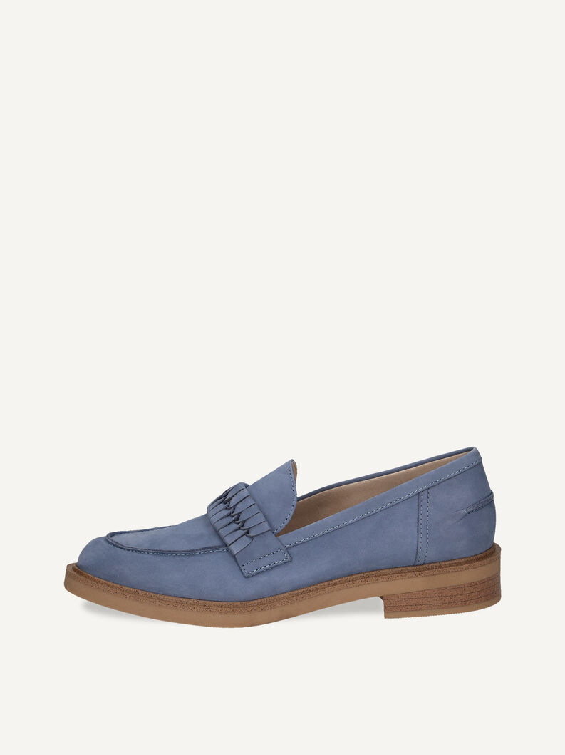 Lederslipper - blau, JEANS NUBUC, hi-res