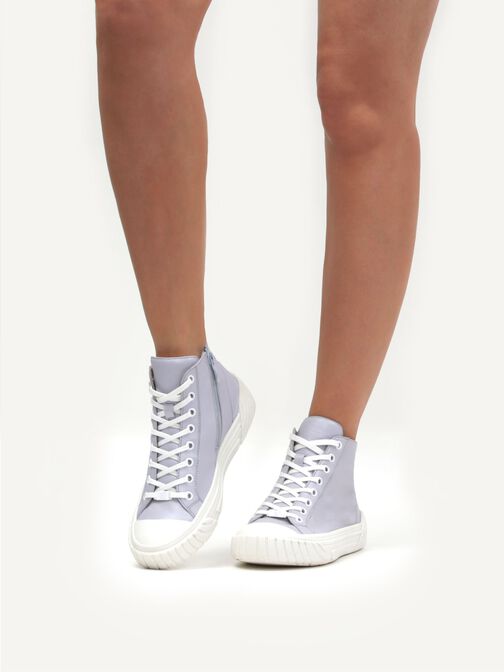 Basket en cuir - bleu, LT.BLUE PERL, hi-res