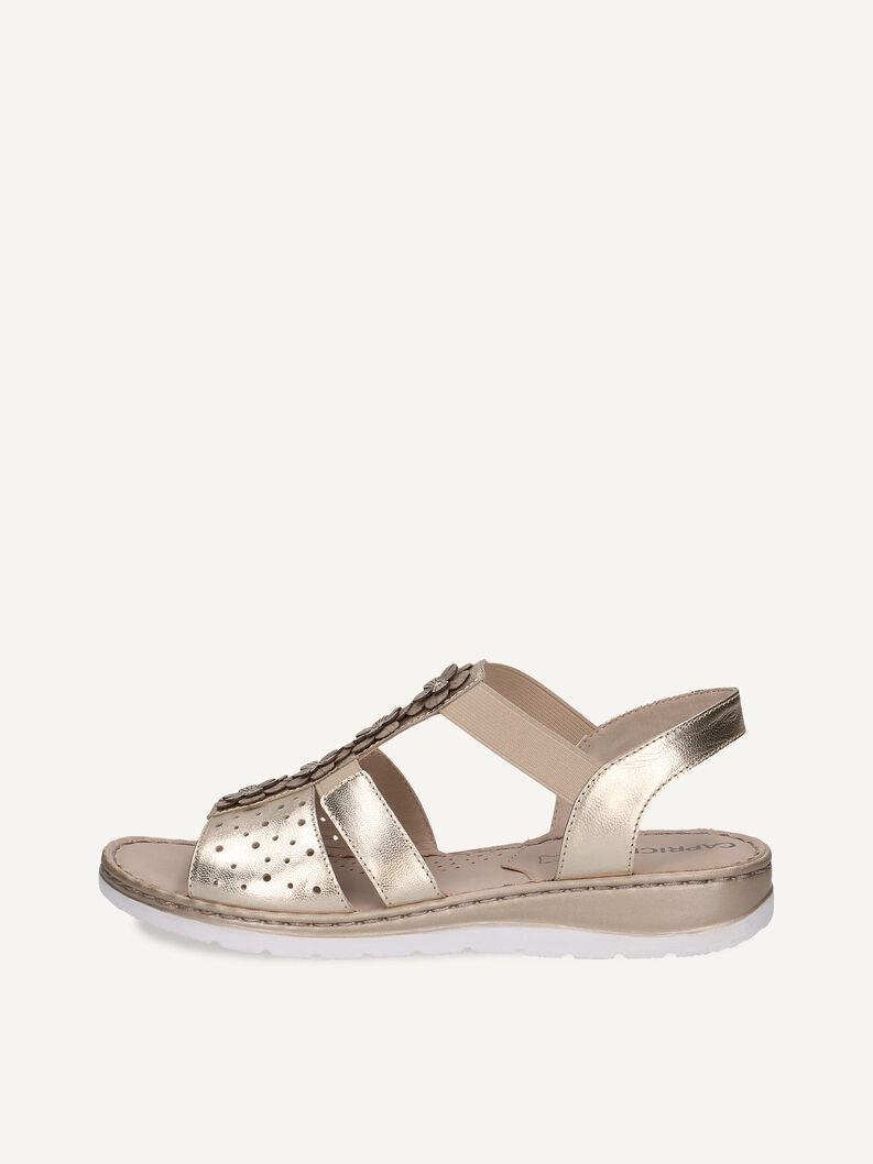 Ledersandalette - gold, LT.GOLD COMB, hi-res