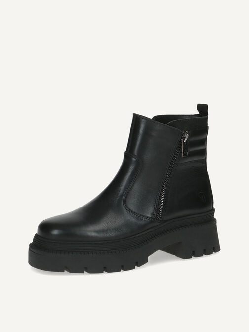 Lederstiefelette - schwarz Warmfutter, BLACK NAPPA, hi-res