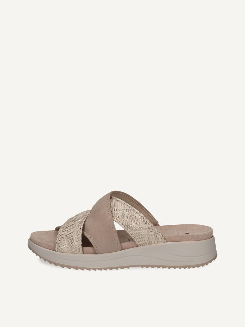 Lederpantolette - beige, SAND COMB, hi-res