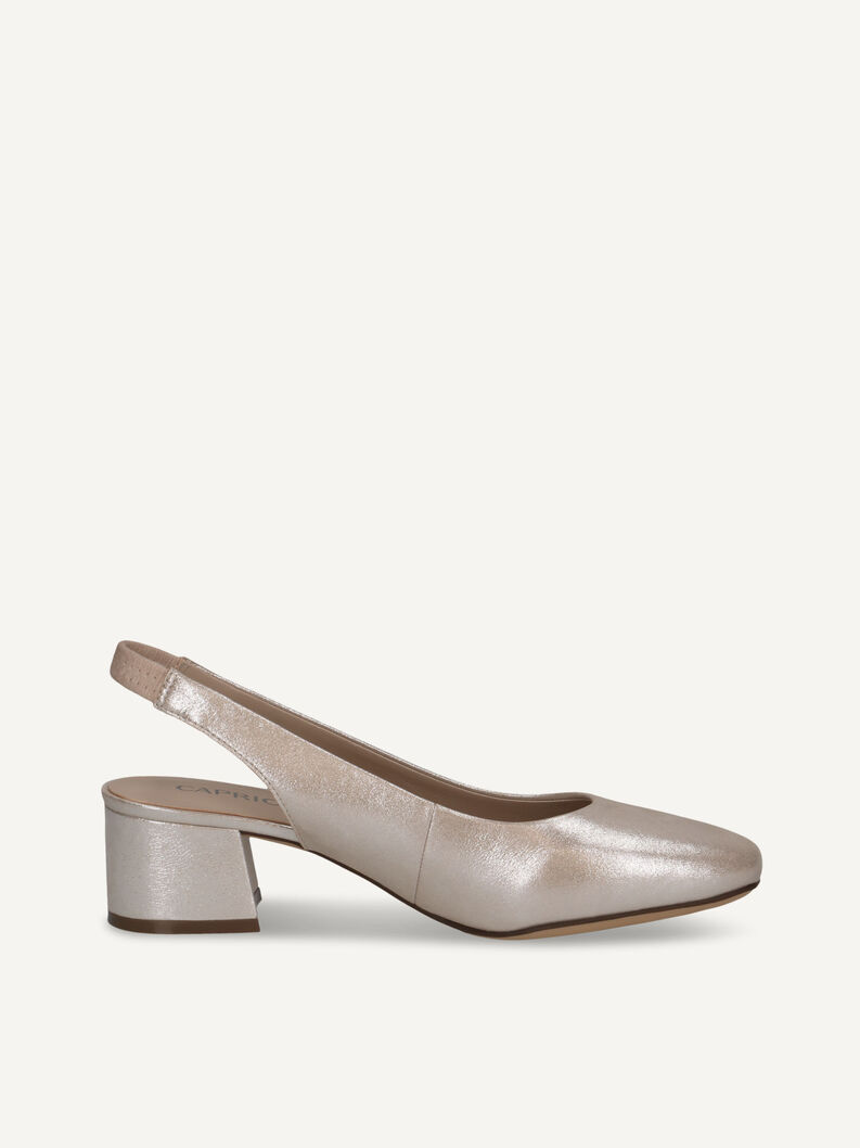 Slingpumps, TAUPE METALLIC, hi-res