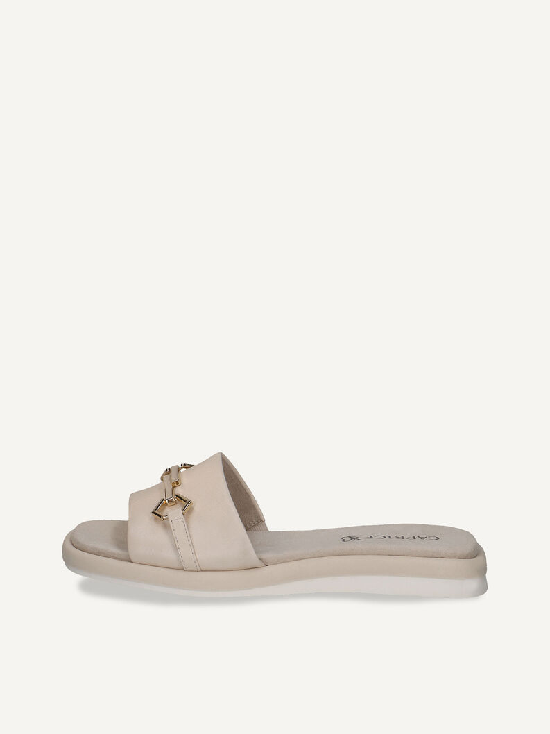 Lederpantolette - beige, CREAM PERLATO, hi-res