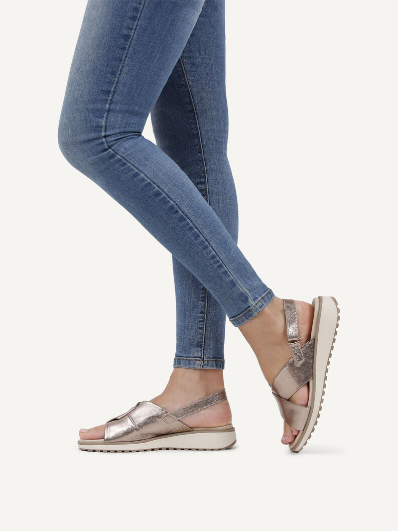 Ledersandale - braun, TAUPE METALLIC, hi-res